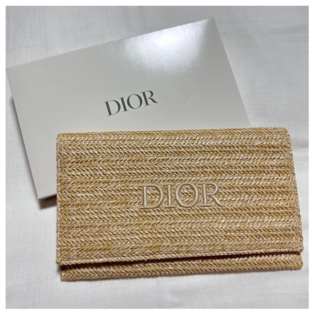 Christian Dior Novelty Clutch Pouch 2023 Summer Rattan Beige Limited Edition